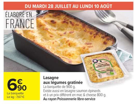Lasagne aux légumes gratinée