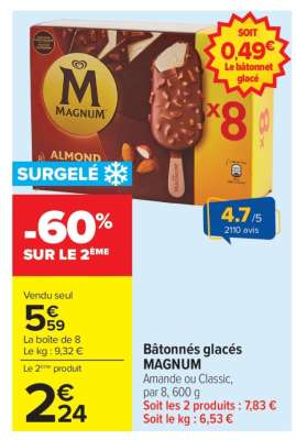 Bâtonnés glacés MAGNUM
