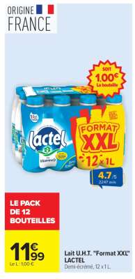 Lait U.H.T. "Format XXL" LACTEL