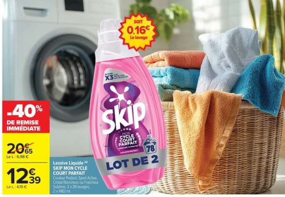 Lessive liquide SKIP MON CYCLE COURT PARFAIT
