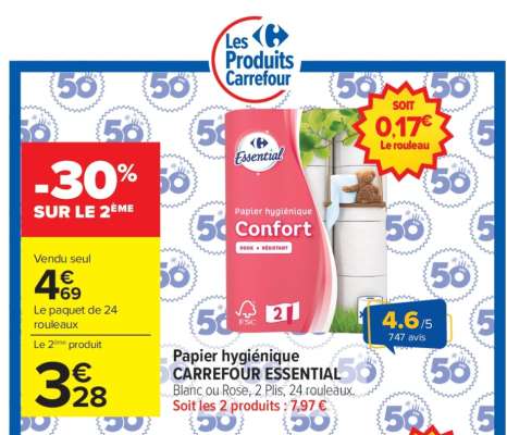 Papier hygiénique CARREFOUR ESSENTIAL