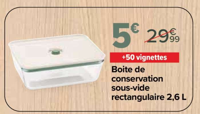 Boite de conservation sous-vide rectangulaire 2,6 L