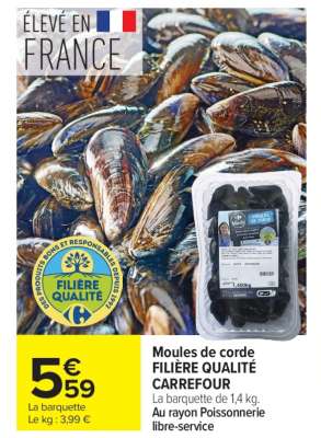 Moules de corde FILIÈRE QUALITÉ CARREFOUR