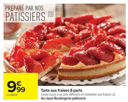 Tarte aux fraises 6 parts