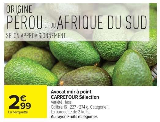 Avocat mûr à point CARREFOUR Sélection