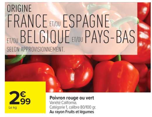 Poivron rouge ou vert