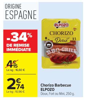 Chorizo Barbecue ELPOZO
