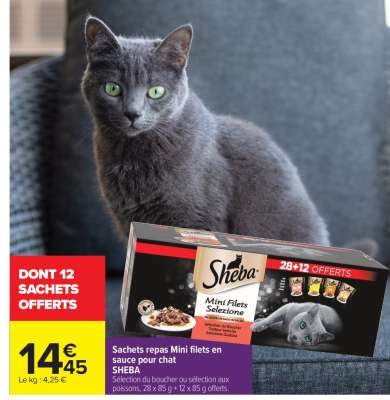 Sachets repas Mini filets en sauce pour chat SHEBA