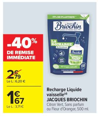 Recharge Liquide vaisselle JACQUES BRIOCHIN