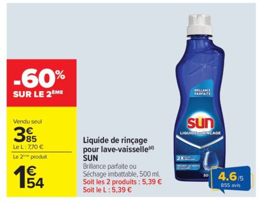 Liquide de rinçage pour lave-vaisselle SUN