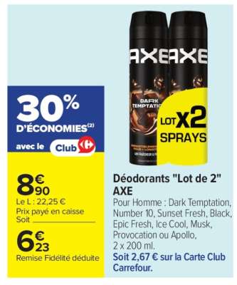 Déodorants "Lot de 2" AXE