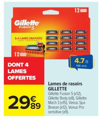 Lames de rasoirs GILLETTE