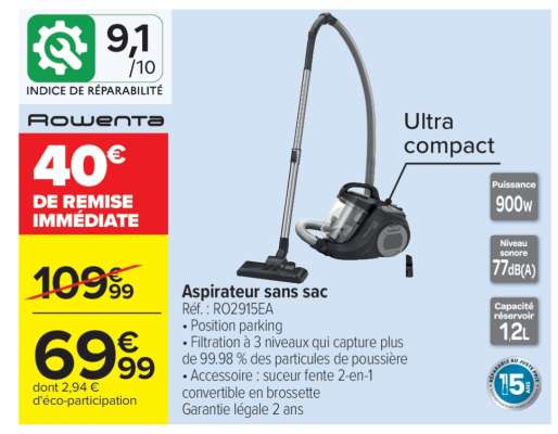 Aspirateur sans sac