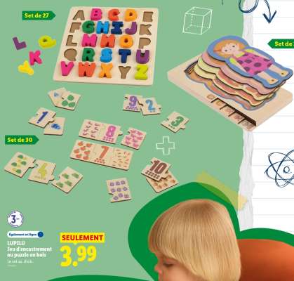 LUPILU Jeu d'encastrement ou puzzle en bois