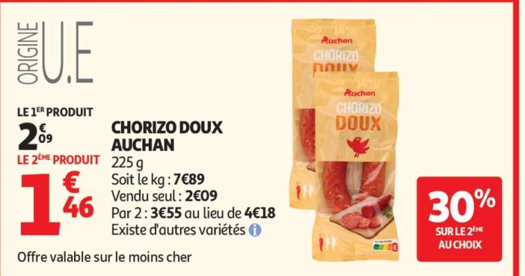 Chorizo Doux Auchan