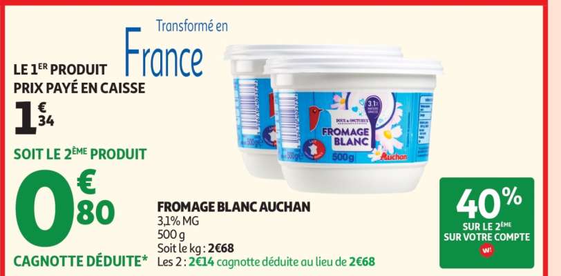 FROMAGE BLANC AUCHAN
