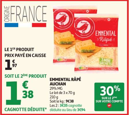 Emmental Râpé Auchan