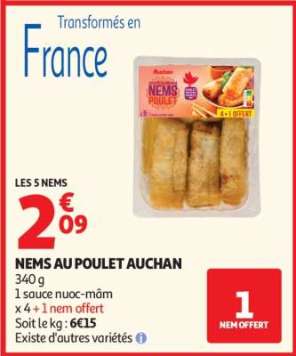 NEMS AU POULET AUCHAN