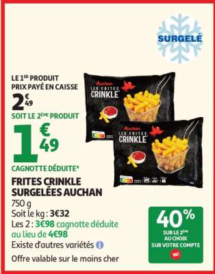 FRITES CRINKLE SURGELÉES AUCHAN