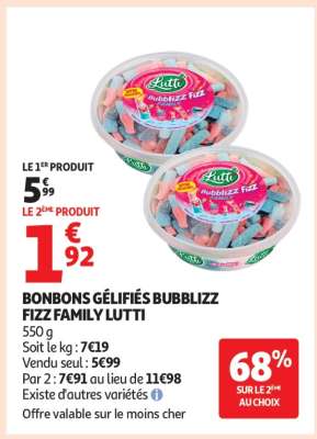 BONBONS GÉLIFIÉS BUBBLIZZ FIZZ FAMILY LUTTI