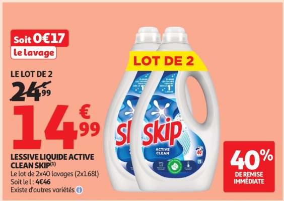 Lessive Liquide Active Clean Skip *
