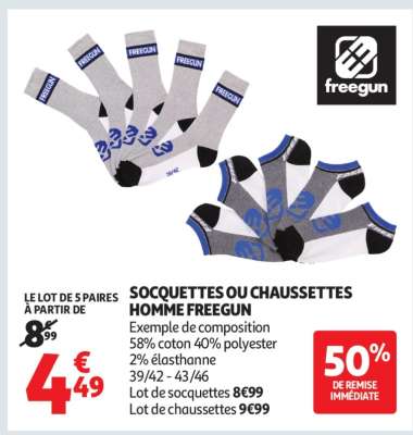 SOCQUETTES OU CHAUSSETTES HOMME FREEGUN