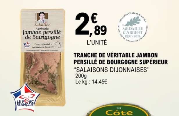 Tranche de véritable jambon persillé de Bourgogne supérieur