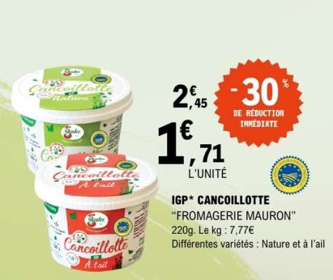 IGP Cancoillotte "FROMAGERIE MAURON"