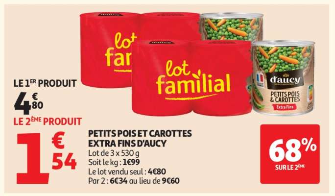 Petits Pois et Carottes Extra Fins d'Aucy