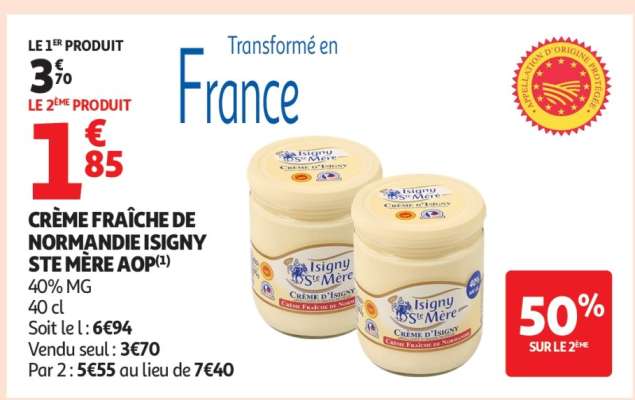 CRÈME FRAÎCHE DE NORMANDIE ISIGNY STE MÈRE AOP