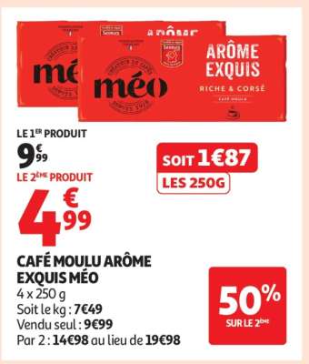 Café Moulu Arôme Exquis Méo