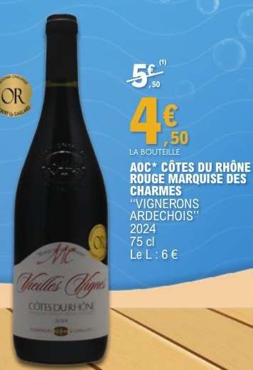 AOC* CÔTES DU RHÔNE ROUGE MARQUISE DES CHARMES