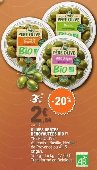 OLIVES VERTES DENOYAUTÉES BIO
