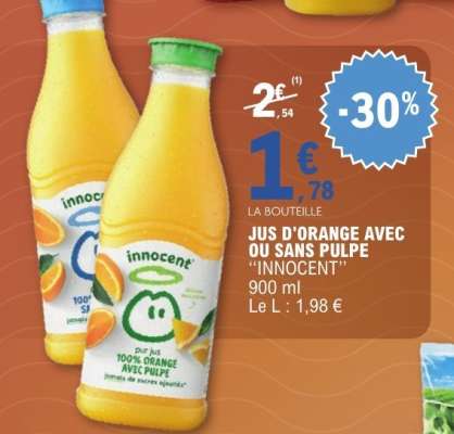 JUS D'ORANGE AVEC OU SANS PULPE "INNOCENT"