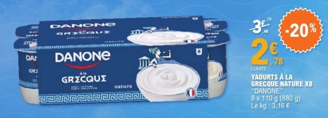 YAOURTS À LA GRECQUE NATURE X8 "DANONE"
