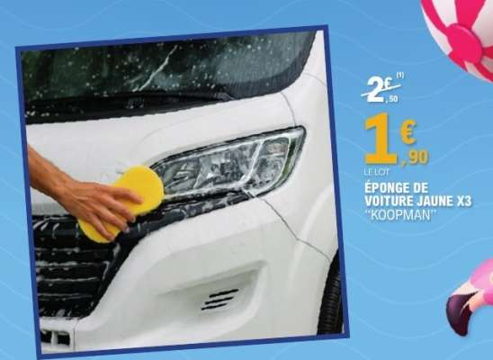 ÉPONGE DE VOITURE JAUNE X3 "KOOPMAN"