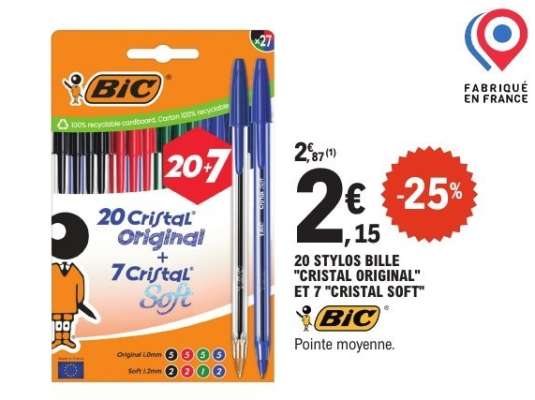 BIC 20 Cristal Original + 7 Cristal Soft