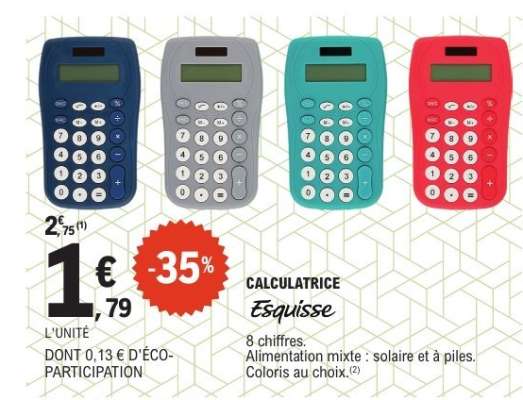 CALCULATRICE “ESQUISSE”
