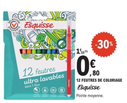 12 FEUTRES DE COLORIAGE “ESQUISSE”
