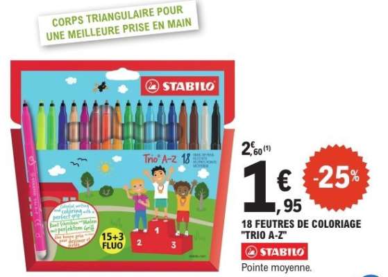 18 FEUTRES DE COLORIAGE TRIO A-Z