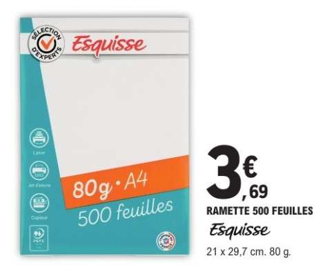 RAMETTE 500 FEUILLES "ESQUISSE"