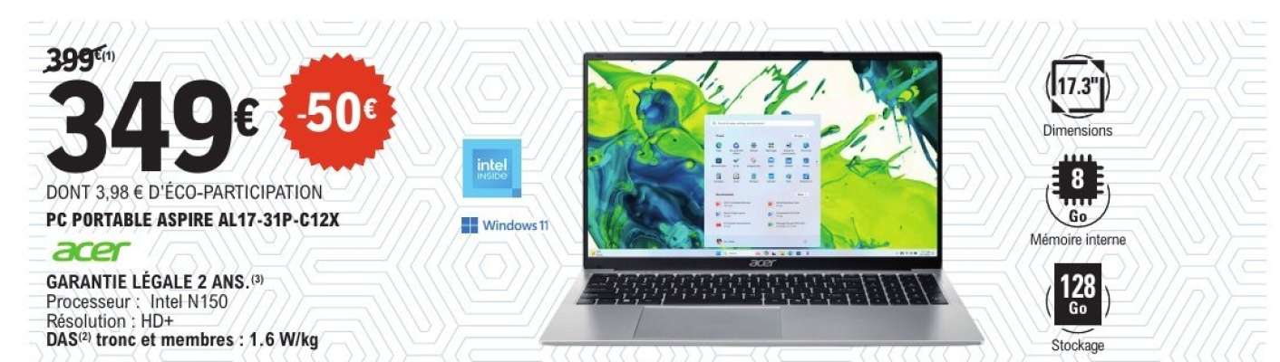 PC PORTABLE ASPIRE A17-31P-C12X