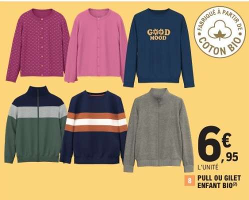 PULL OU GILET ENFANT BIO