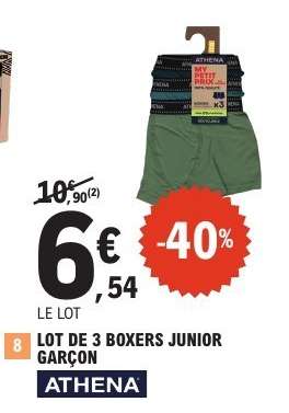 Lot de 3 Boxers Junior Garçon
