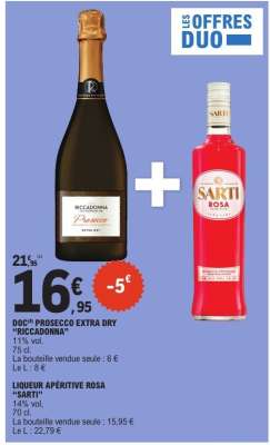 DOCG PROSECCO EXTRA DRY “RICCADONNA” + LIQUEUR APÉRITIF ROSA “SARTI”