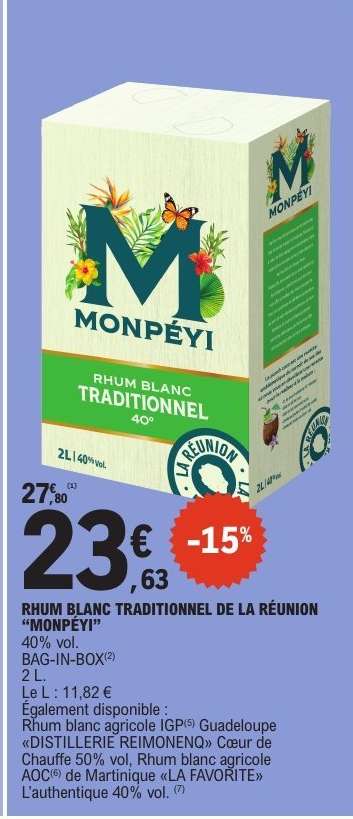 RHUM BLANC TRADITIONNEL DE LA RÉUNION “MONPÉYI”