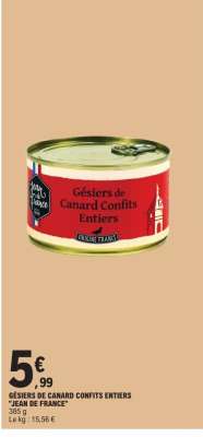 GÉSIERS DE CANARD CONFITS ENTIERS