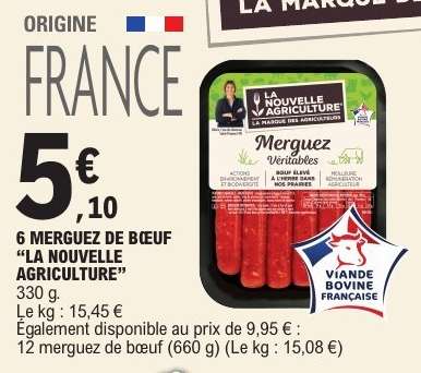6 Merguez de Bœuf 'La Nouvelle Agriculture'