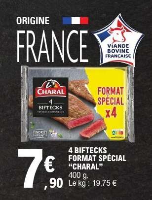 4 biftecks "Format spécial" CHARAL