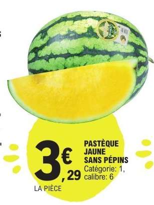 Pastèque jaune sans pépins